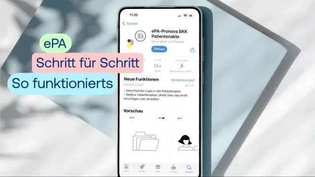 Abbildung eines Smartphone-Bildschirms mit der geöffneten ePA-App der Pronova BKK