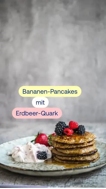 Rezept Bananen-Pancakes mit Erdbeer-Quark