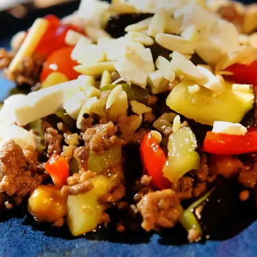 Kichererbsen-Hackfleisch mit Gemüse