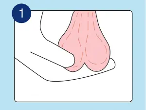 Selbstuntersuchung: Hoden von unten abtasten