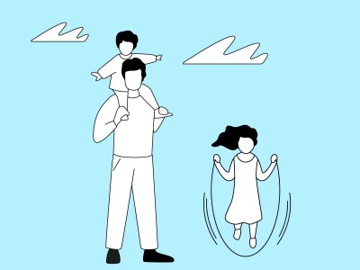 Vater mit Kindern