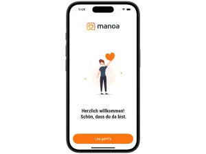 Willkommensbildschirm der Manoa App