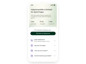 Screenshot der Hebammen-Sprechstunde aus der Glimmer-App