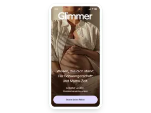 Screenshot von der Startseite der Glimmer-App