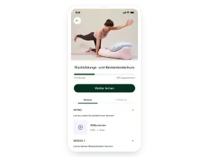 Screenshot eines Workout-Videos aus der Glimmer-App